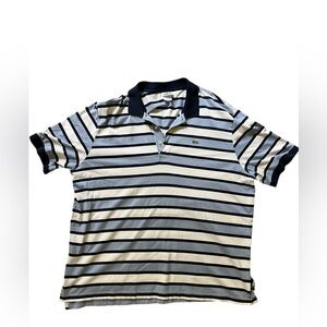 Lacoste Black and White Striped Polo Shirt
